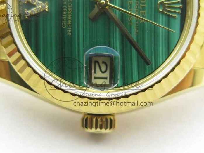 Bracelet Dial EWF 31mm ETA2688 Best Green YG Daydate Edition Malachite YG President on 278288 0430